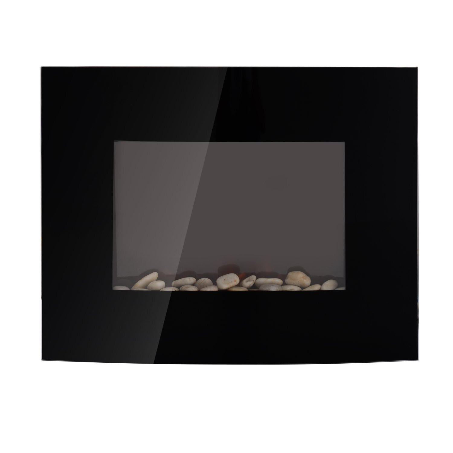 ELEKTROKAMIN, 2 Leistungsstufen einstellbar, 900/1800 W LED, Edelstahl, Schwarz - Schwarz, Metall (11.4/52/65cm) - HOMCOM