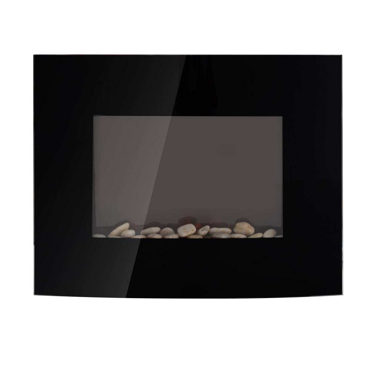 ELEKTROKAMIN, 2 Leistungsstufen einstellbar, 900/1800 W LED, Edelstahl, Schwarz - Schwarz, Metall (11.4/52/65cm) - HOMCOM