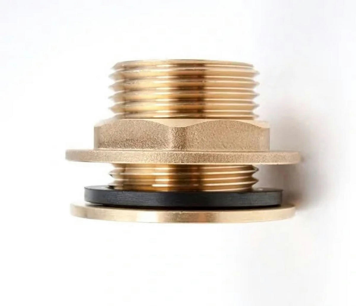 REGENTONNENDURCHFÜHRUNG SET, 3-teilig, 1" x 3/4" - Goldfarben, Metall (1/1/1cm) - Westfalia