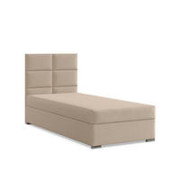 BOXBETT MIT KOPFTEIL 90x200 CALVI, Beige - Beige, Textil (90/200cm) - Mebligo