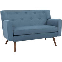 SOFA Arne Cord 2-Sitzer 120x74x81cm Cord Blau Couch - Blau, Kunststoff (120/81/74cm) - DELUKE