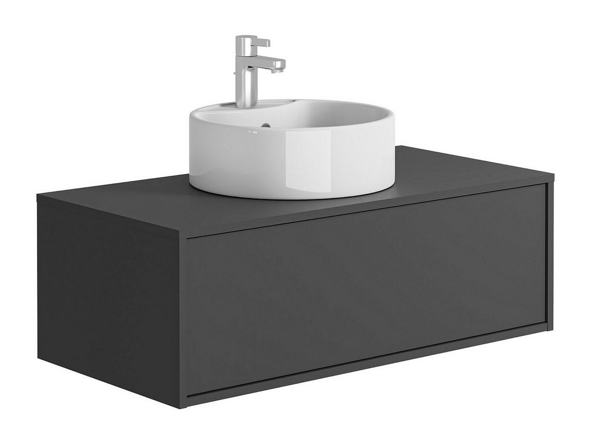 EINZELWASCHTISCH - 94 cm x 47 cm - Holz, Platte - Anthrazitgrau - TEANA - Anthrazit, Holz (94/32/47cm) - Vente-Unique