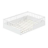 KINDERBETT 140/200 cm in Weiß aus Kiefer mit Rausfallschutz und Lattenrost - Weiß, Holzwerkstoff/Metall (140/200cm) - WISHDOR