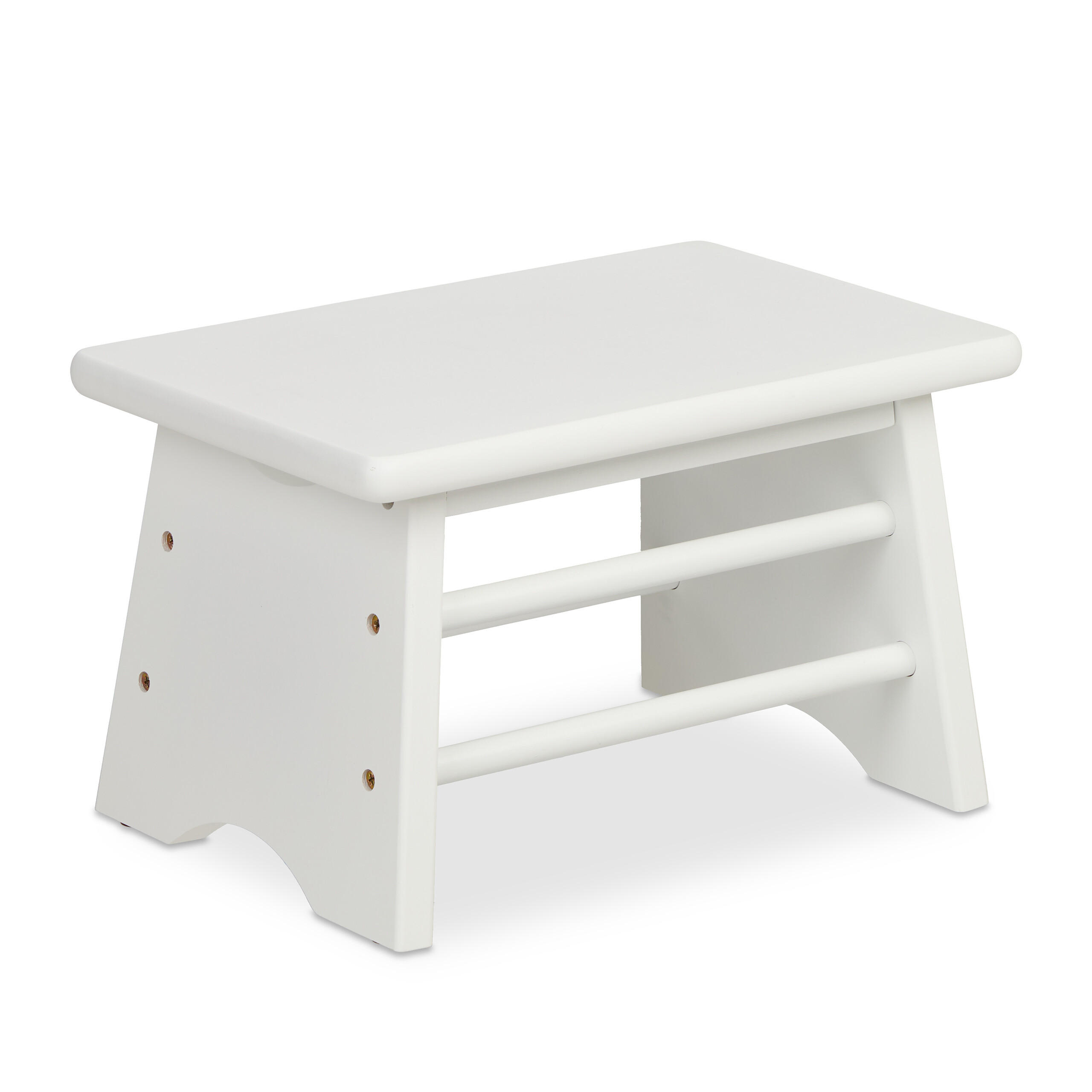 FUSSBANK - Weiß, Holz (33/20/21.5cm) - Relaxdays