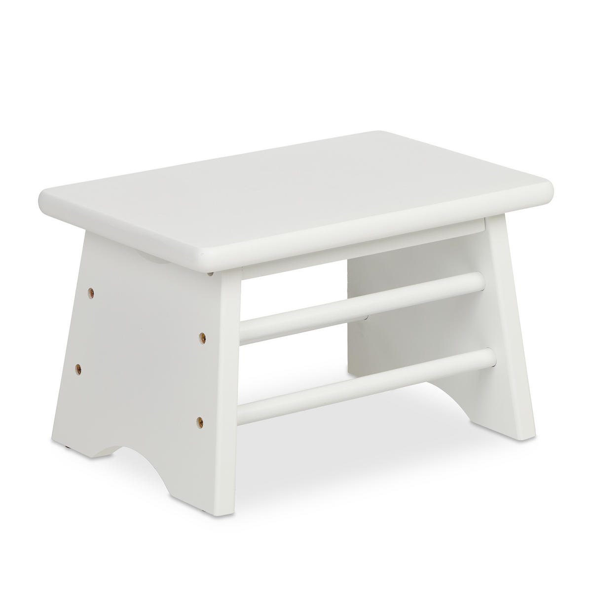 FUSSBANK - Weiß, Holz (33/20/21.5cm) - Relaxdays