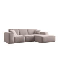 ECKSOFA L-Form Siena Stoff Maloy Dunkelbeige Rechts - Cappuccino, Holz (266/165cm) - Kaiser Möbel