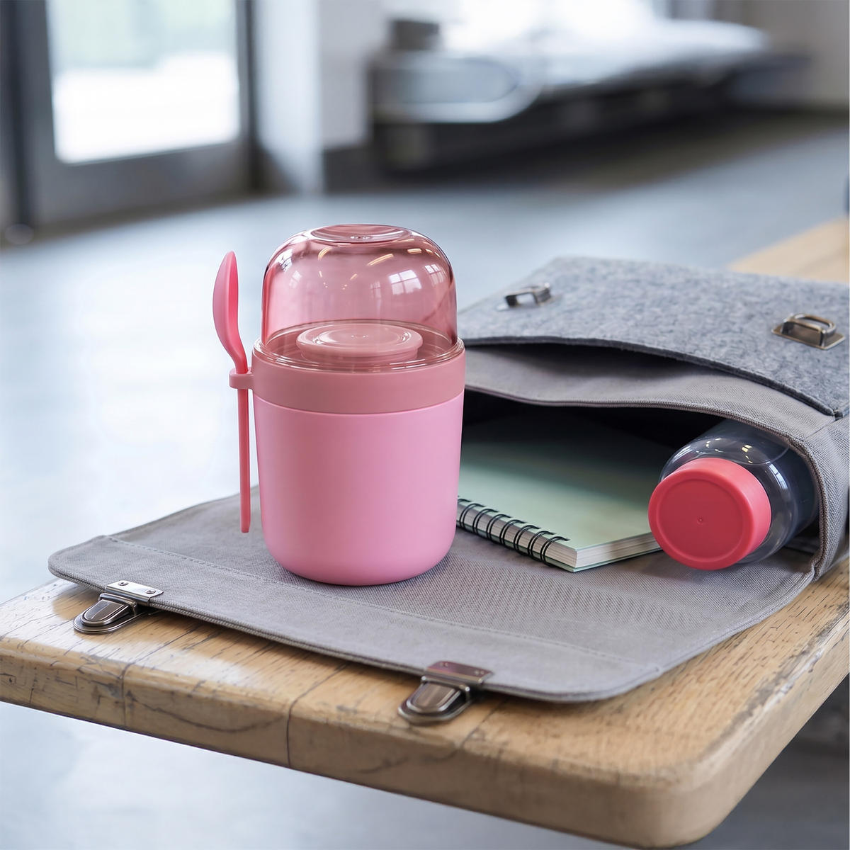 MÜSLIBECHER Pink 4er-Set auslaufsicher - Pink, Kunststoff - Relaxdays