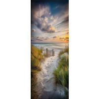 GLASBILD 30x80 cm Strand und Meer - Gelb, Glas (30/80cm) - artissimo