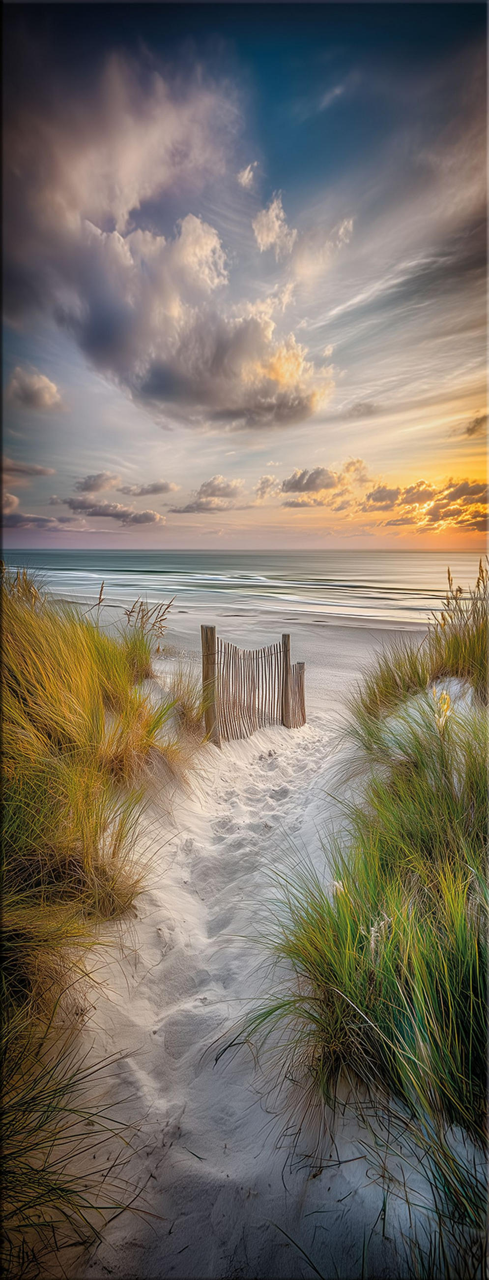 GLASBILD 30x80 cm Strand und Meer - Gelb, Glas (30/80cm) - artissimo