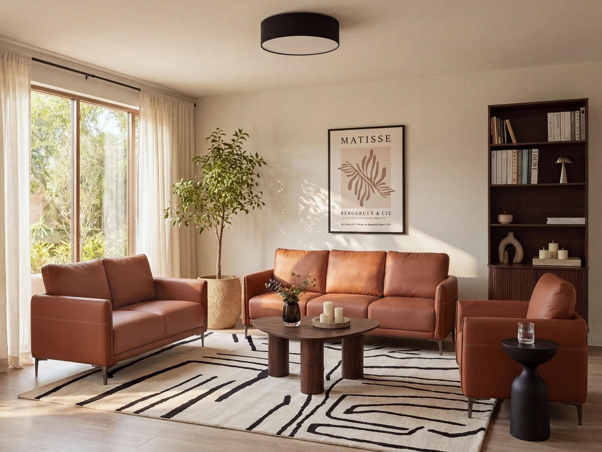SOFA-SET 6-Sitzer Stoff Goldbraun Cilens - Goldfarben, Textil (212/93/83cm) - Beliani