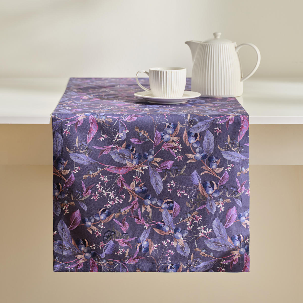 TISCHLÄUFER Veriso 40x180cm, Violett - Violett, Textil (180/40/1cm) - home&you