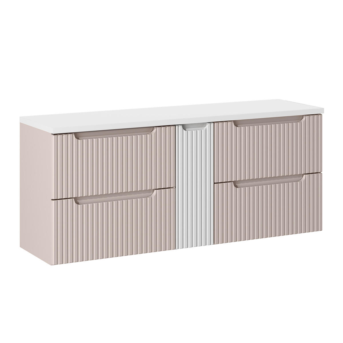 WASCHTISCHUNTERSCHRANK 140.4cm Riva Kaschmir - Beige, Holzwerkstoff (140.4/59/40cm) - Petits-meubles