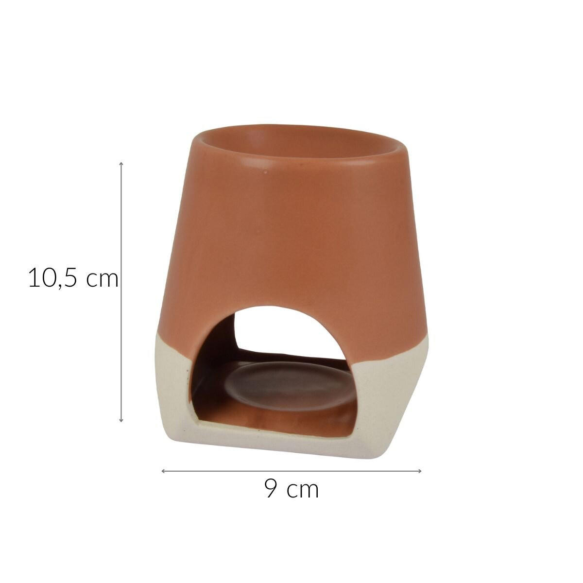 DUFTKAMIN Keramik Teelichter Duftwachs 10,5 cm - Terra cotta, Keramik (9/10.5/10cm) - Homea