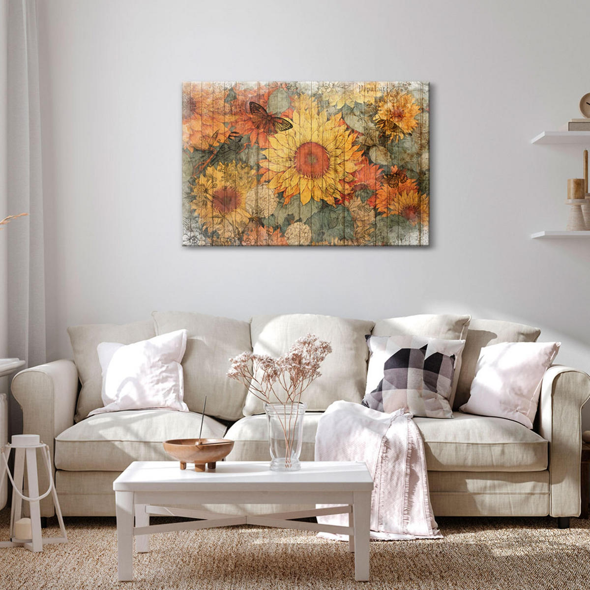 LEINWANDBILD Sonnenblumen 120x80 cm - Multicolor, Holz (120/80cm) - LUMASOUL