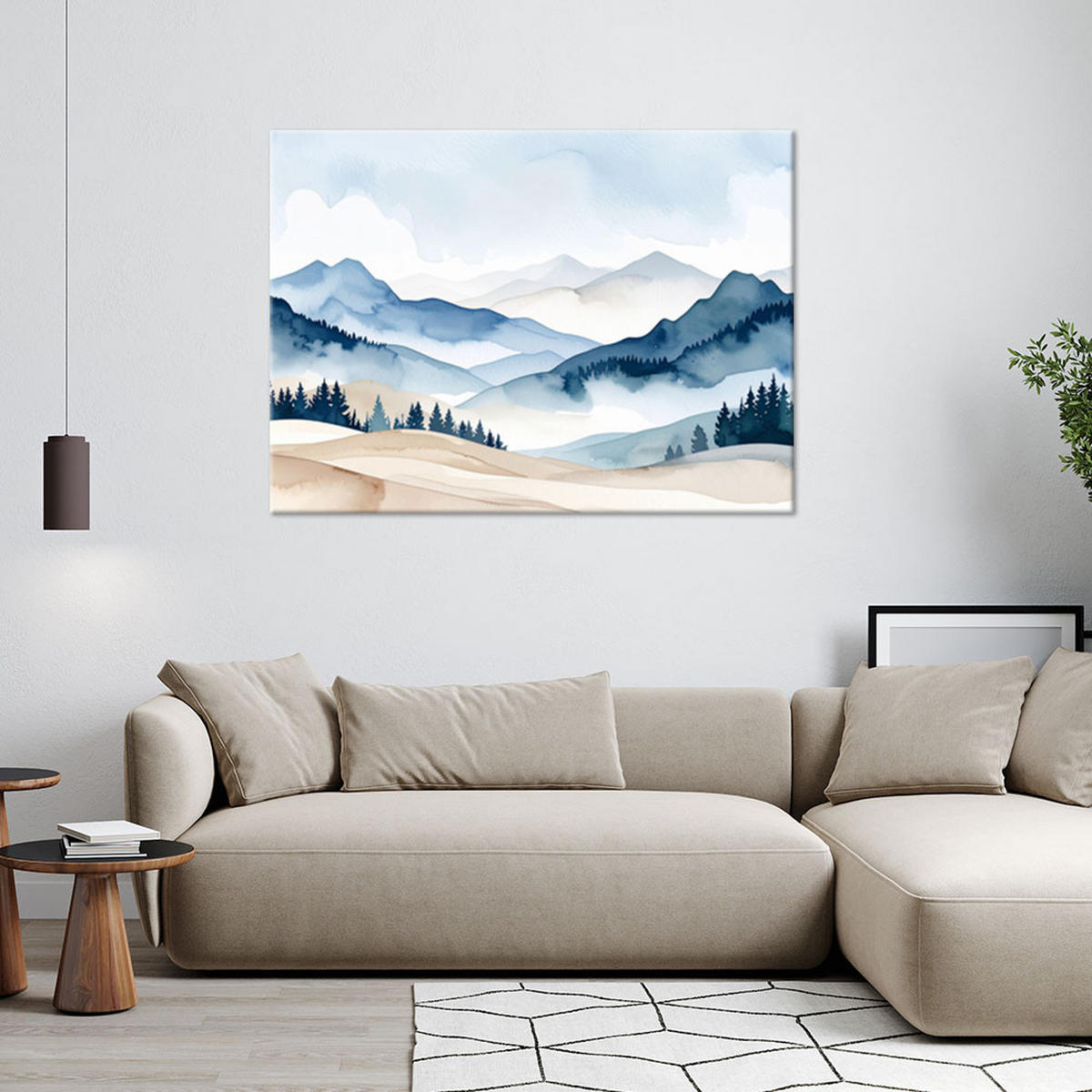 LEINWANDBILD Landschaften 120x80cm - Blau, Textil (120/80cm) - Feeby