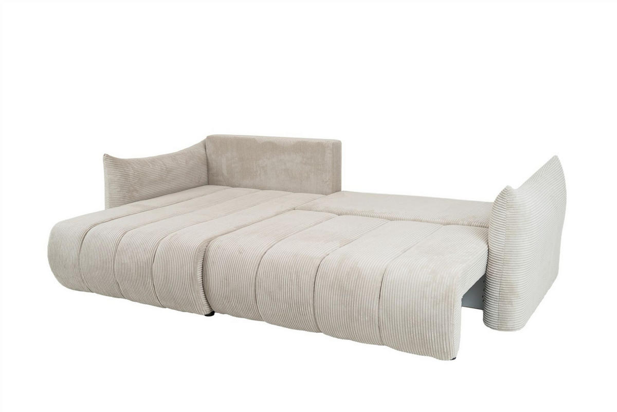 ECKSOFA Ontario Mit Schlaffunktion - Weiß, Holzwerkstoff/Textil (154/260cm) - Fun Möbel