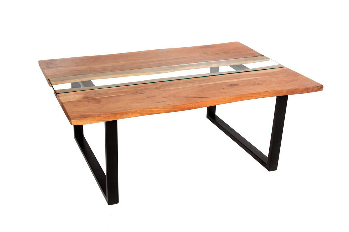 COUCHTISCH FRANCO - Beige/Schwarz, Holz/Metall (80/118/45cm) - SAM