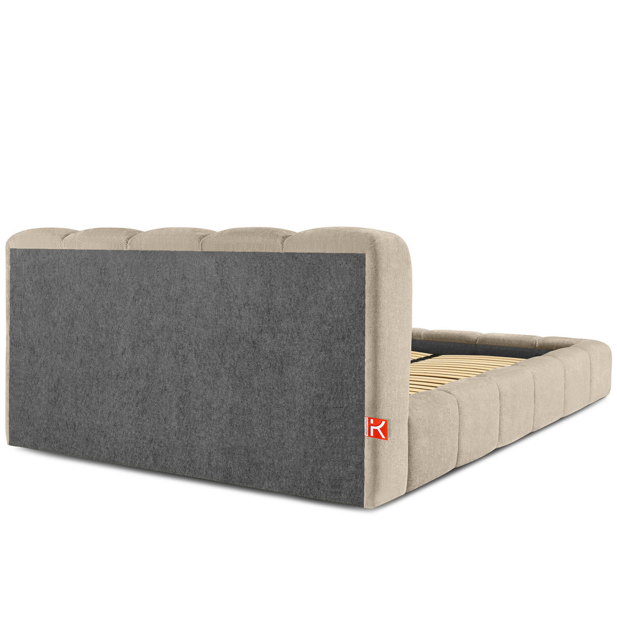 POLSTERBETT MERIDE Chenille, Graubeige - Ecru/Schwarz, Holz/Textil (200/200cm) - KONSIMO®