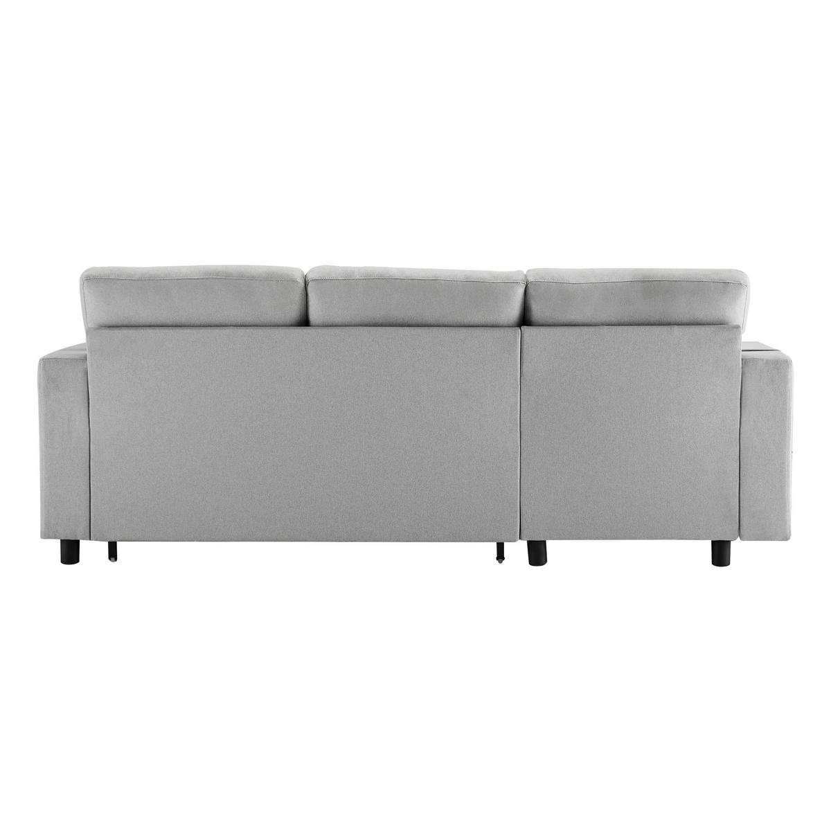ECKSOFA L-Form mit Chaiselongue & Stauraum grau Leinen 219,5/142,5/83 cm - Grau, Textil (219.5/142.5cm) - OKWISH