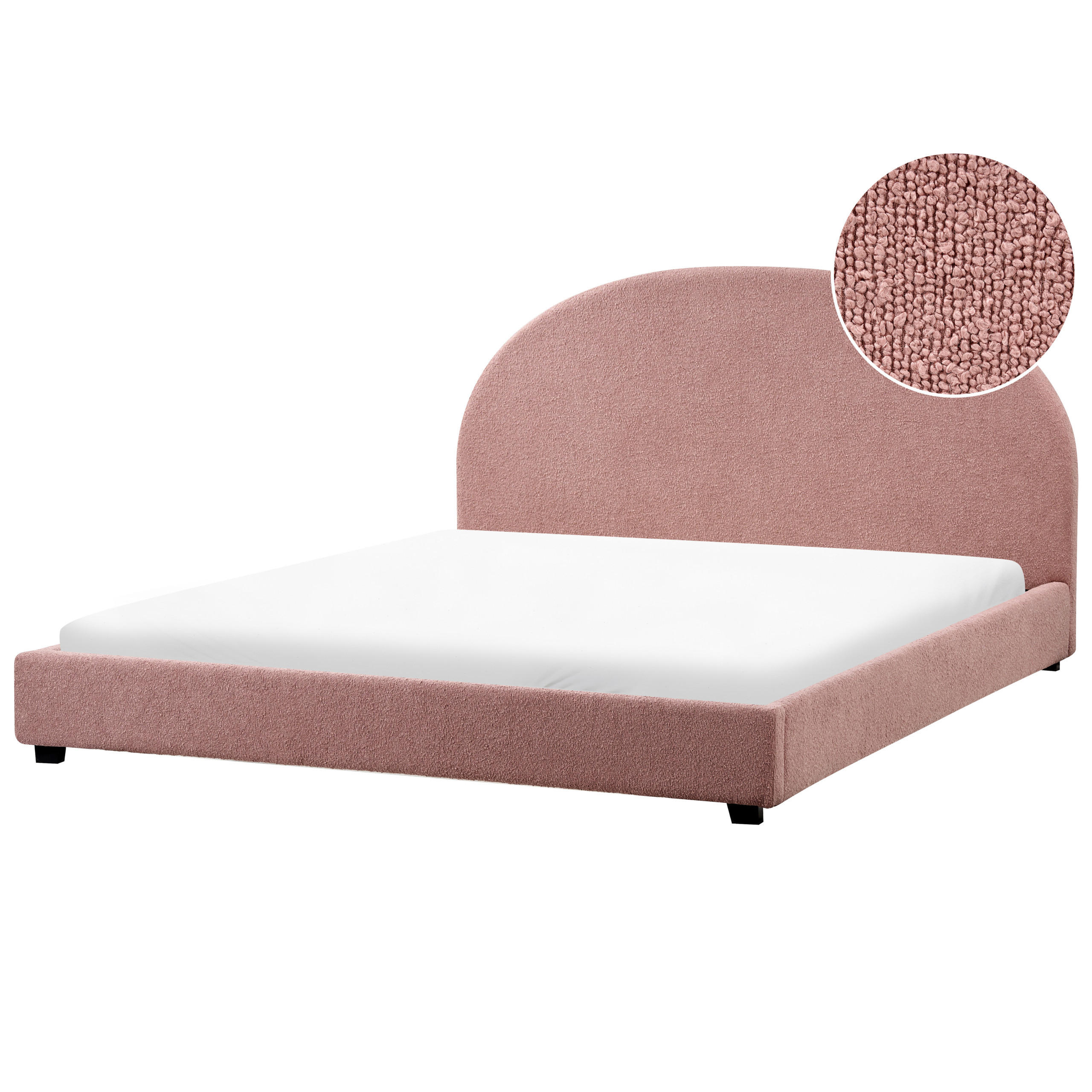 PAT CU APĂ bouclé 180/200 cm roz pastel Vaucluse - roz aprins, material textil (180/200cm) - Beliani