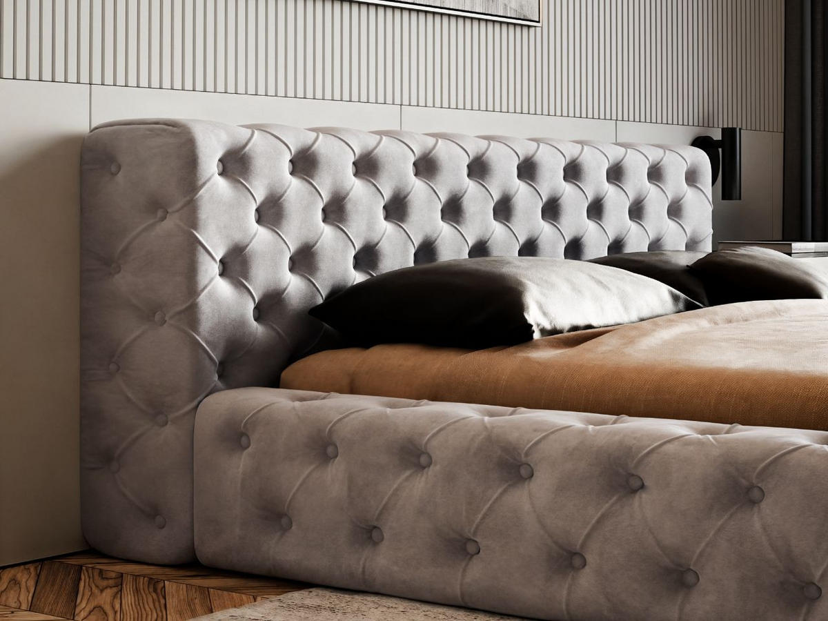 POLSTERBETT Palini 160x200 Grau - Grau, Textil (160/200cm) - Graingold