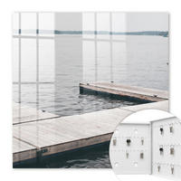 SCHLÜSSELBOX Weiß 30x30 cm – Türöffnung nach rechts - Holzsteg - Grau, Metall (30/30/5cm) - TULUP