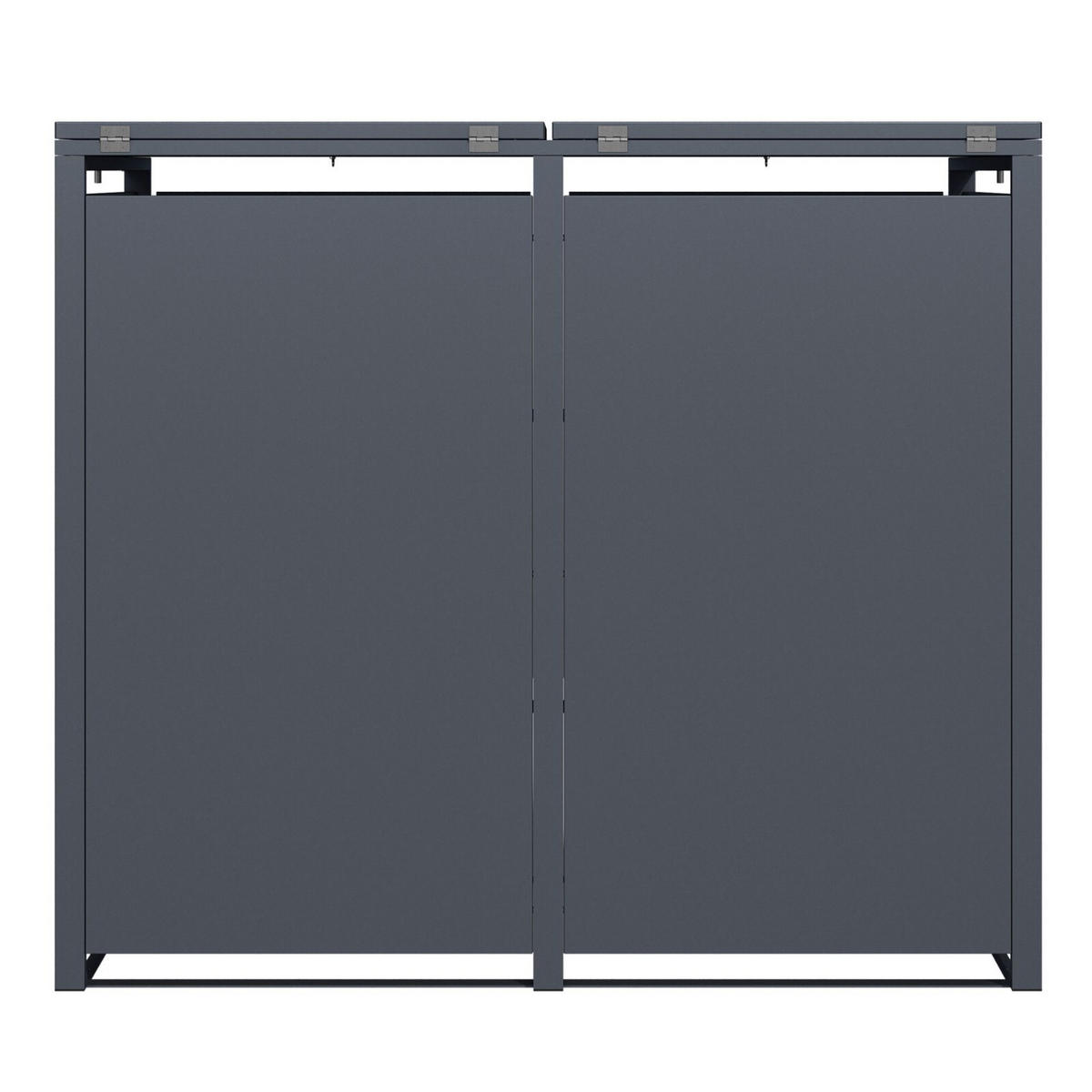 MÜLLTONNENVERKLEIDUNG Dublin - Mülltonnenbox für 4 - , Stahl verzinkt, anthrazit - Grau, Metall (264/116/80cm) - TPFGarden