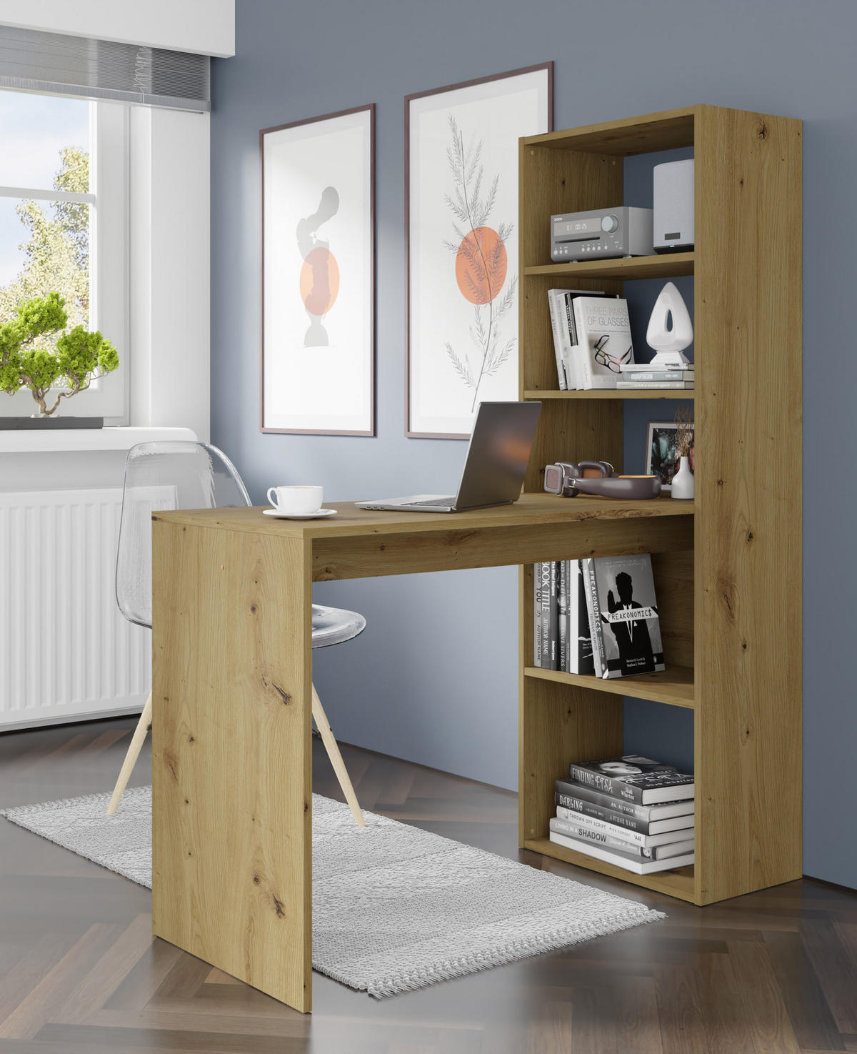 SCHREIBTISCH Artisan Eiche 50/150/120 - Eiche Artisan, Holzwerkstoff (120/50/150cm) - RAUMHIRSCH FURNITURE