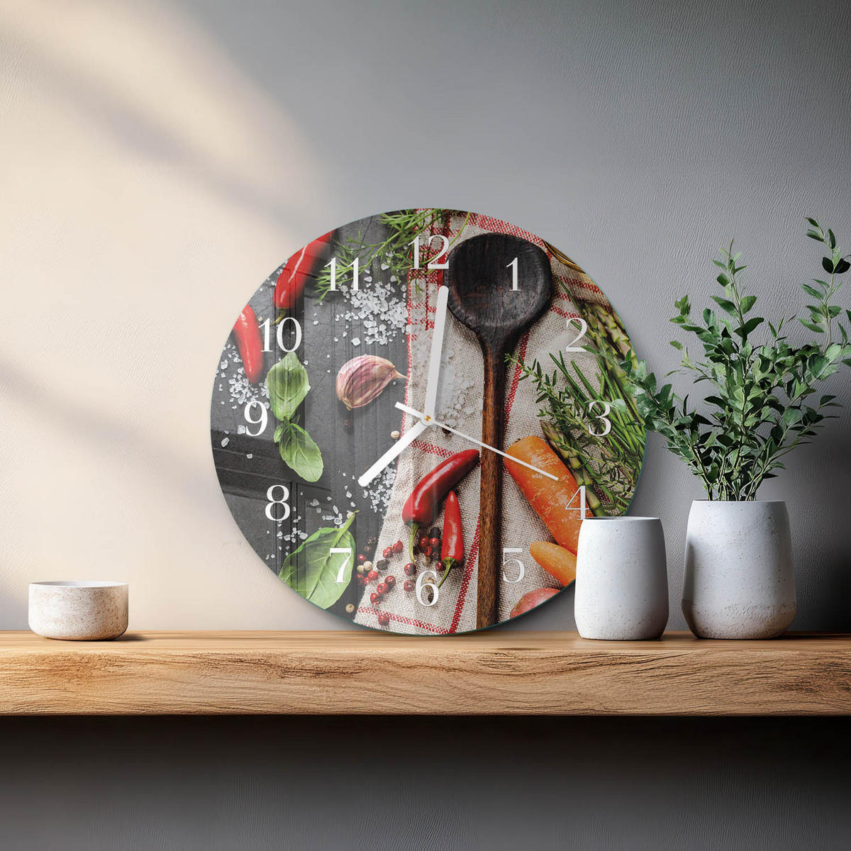 WANDUHR fi30 cm - Gewürze - Multicolor, Glas (30/30/0.4cm) - TULUP