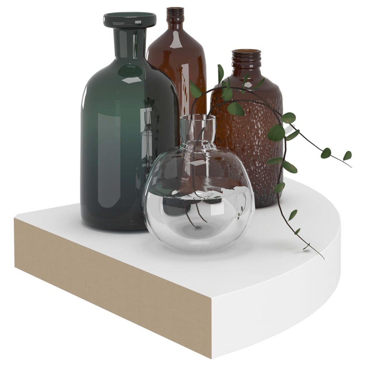 WANDBOARDSET für die Ecke 4-tlg. 25/25/3,8 cm aus Mdf Weiß - Weiß, Holzwerkstoff (25/3.8/25cm) - vidaXL