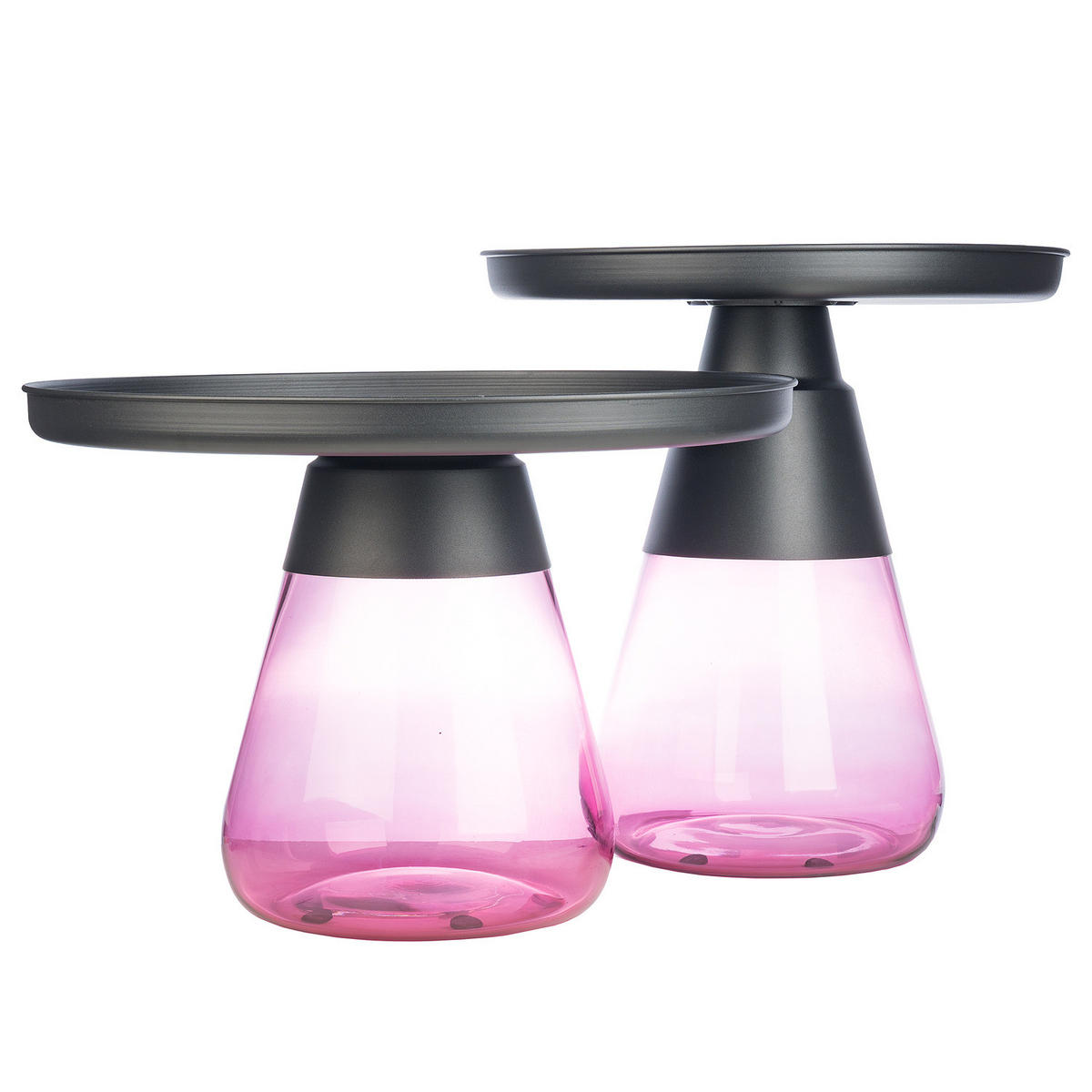 COUCHTISCH - Glas / Metall - Lila, Glas/Metall (53/53/53cm) - home24