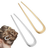 HAARNADEL U-Form 2er Set Metall 14 cm Gold/Silber - Multicolor, Metall (2.5/2.5/2.5cm)