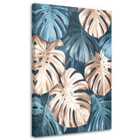 LEINWANDBILD, Tropische Monstera-Blätter Natur Pflanzen - Grün, Textil (20/30cm) - Feeby