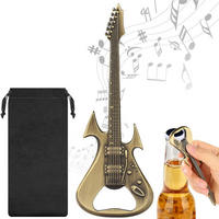 FLASCHENÖFFNER Gitarrenform Bronze mit Geschenktüte - Bronzefarben, Metall (12.4cm)