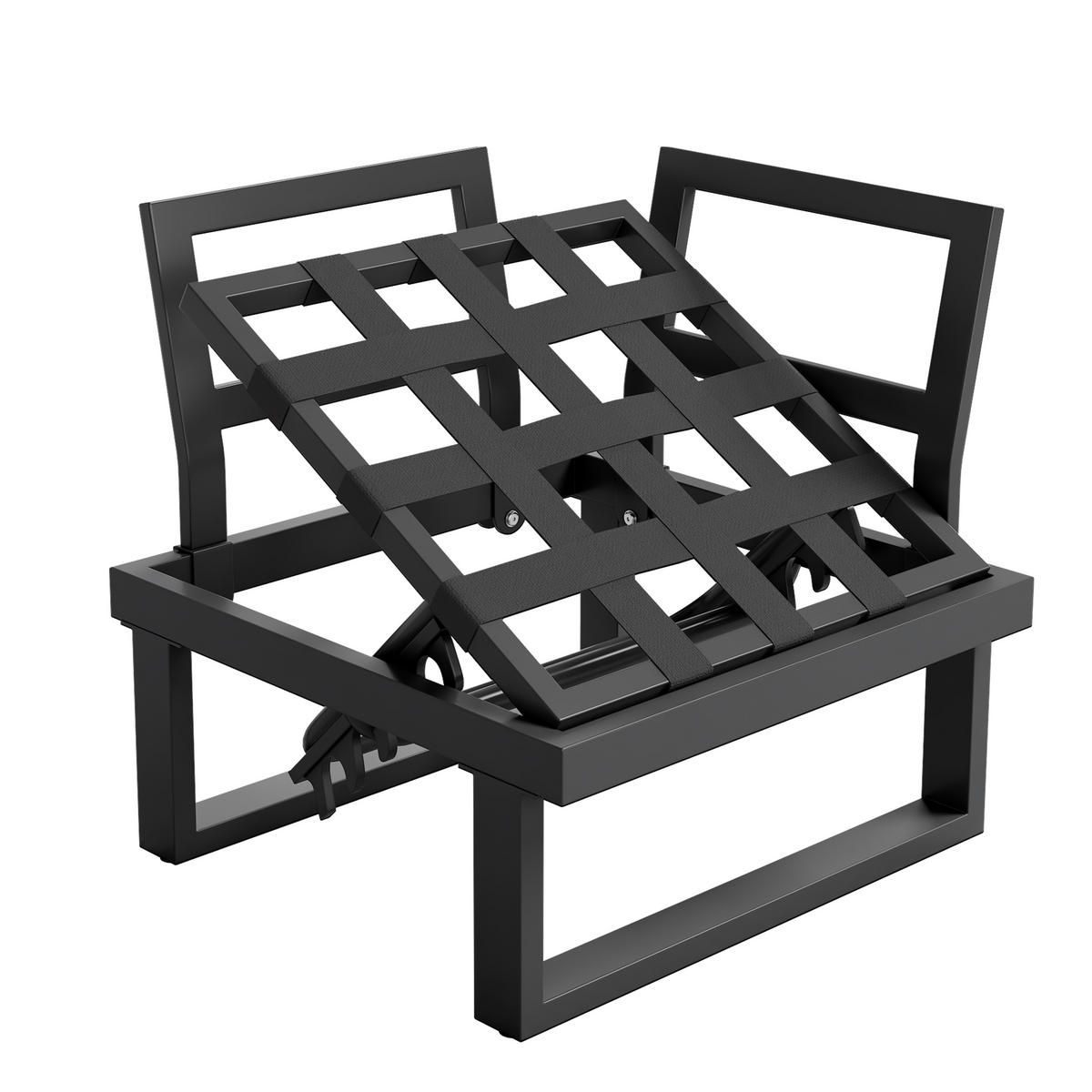 GARTENMÖBEL-SET Ecksofa Verstellbar 5-Stufig Stahl Kunststoffholz Beige Grau - Beige, Textil - FLIEKS