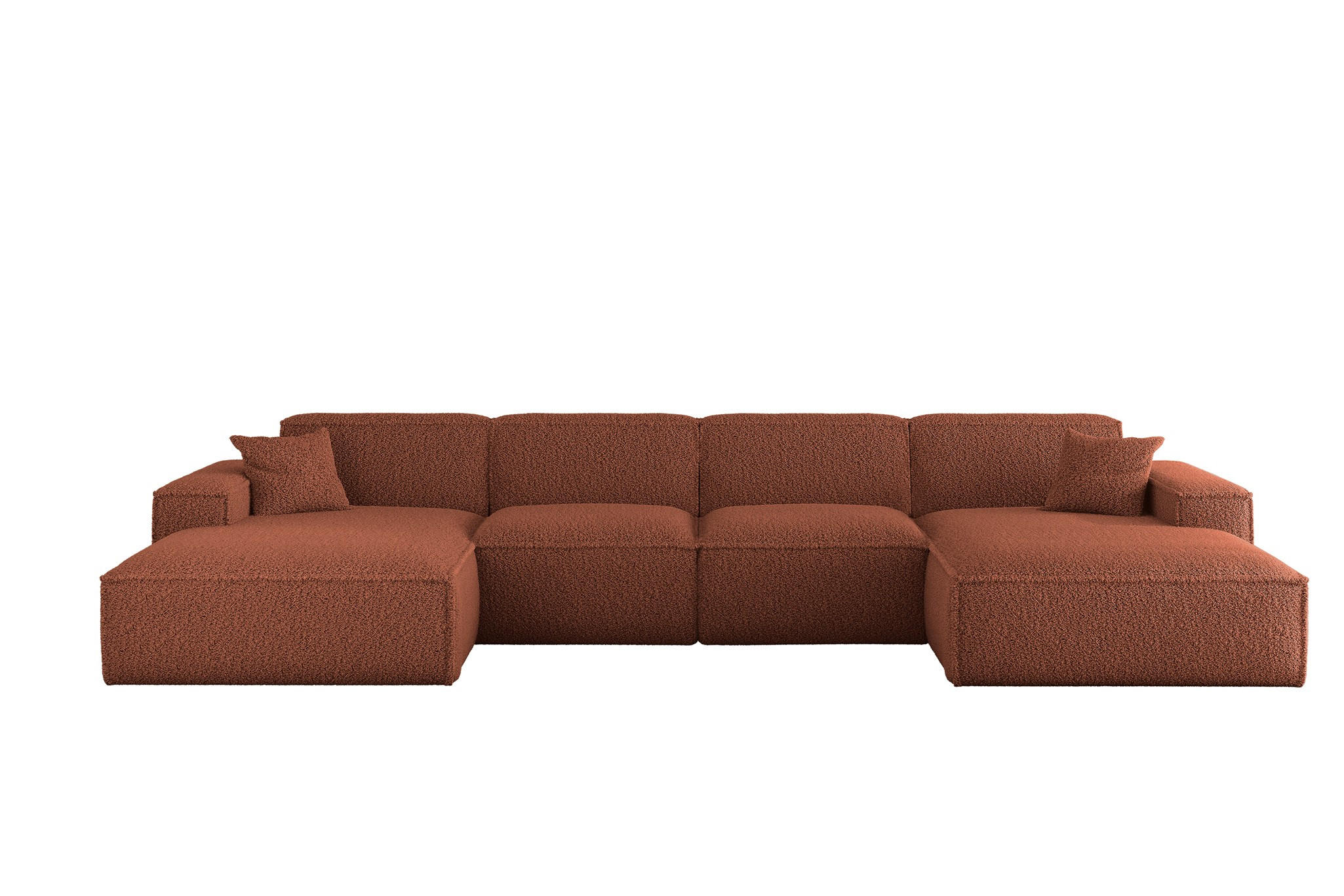 WOHNLANDSCHAFT Celes Premium In Sven - Rotbraun, Holzwerkstoff/Textil (378/73/165cm) - Fun Möbel