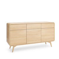 SIDEBOARD ATEA KSZ160 160 cm (Vicenza Eiche, Abgerundete Kanten, Holzfüße, Push to Open) - Eichefarben, Holz/Holzwerkstoff (160/84/39cm) - Ravio