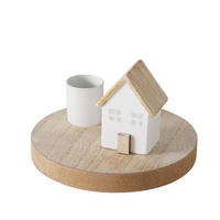 KERZENHALTER Domicil 6,5 cm - Eichefarben/Weiß, Kunststoff (10/6.5/10cm) - Boltze Home