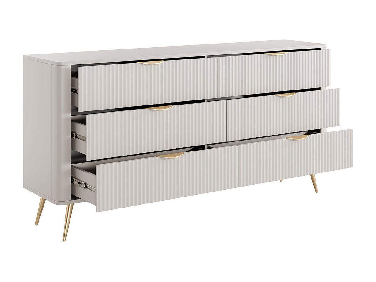 KOMMODE - 163.2 cm x 38 cm - holz - beige Elonaria - Beige, Holz/Metall (163/81/38cm) - Vente-Unique