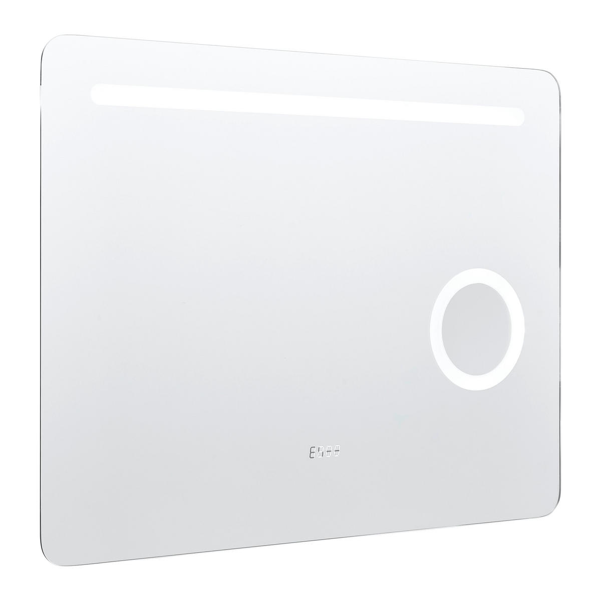 WANDSPIEGEL Silberfarben inkl. LED 'Mirror' - Silberfarben, Glas (62/10/80cm)