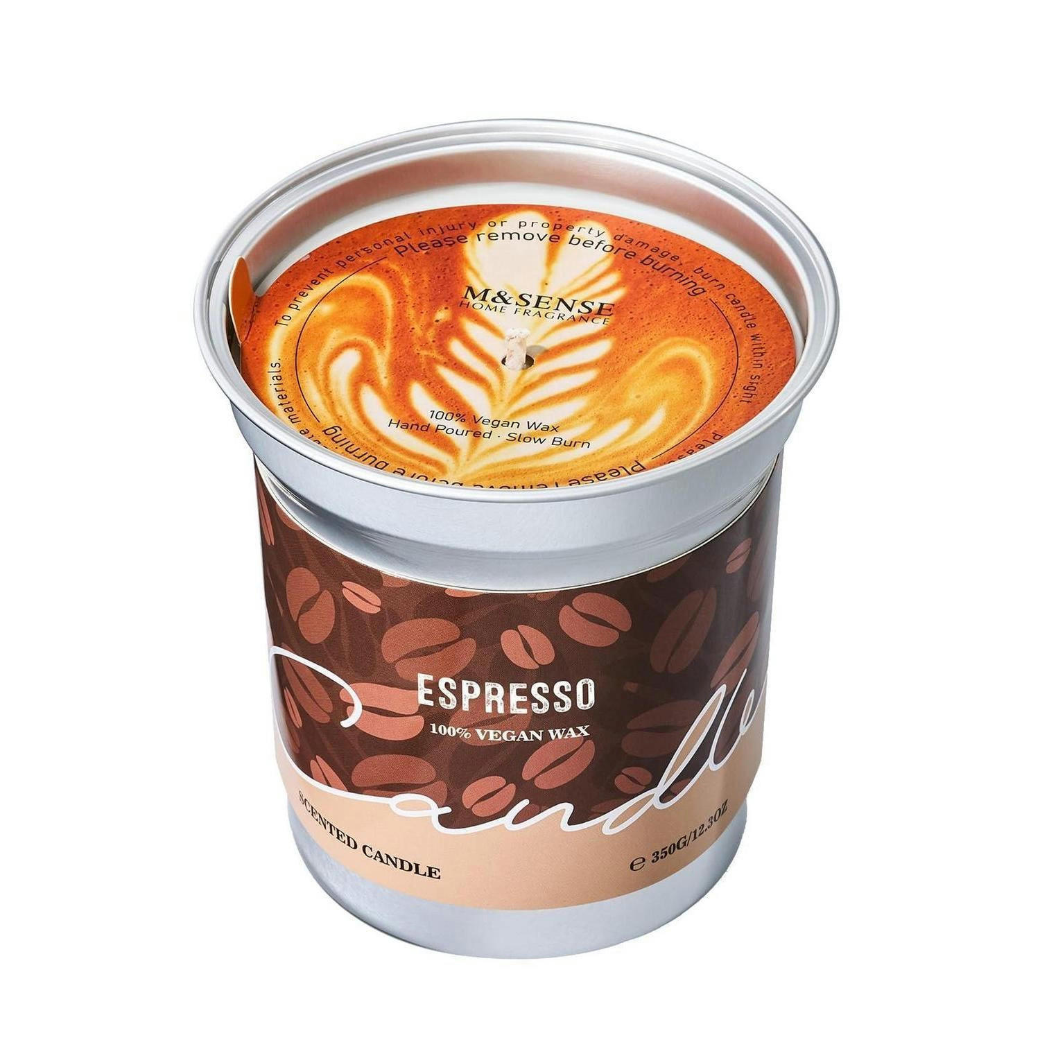 DUFTKERZE Espresso 350g Sojawachs bis 73 Std. Brenndauer - Braun, Paraffin (7cm)