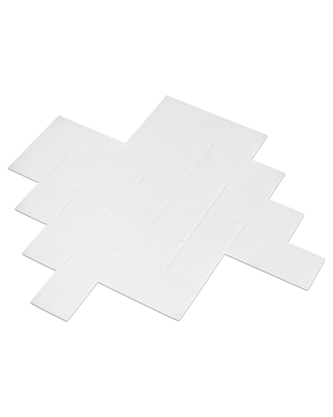 FLIESENAUFKLEBER 1 Stück 30,5 x 30,5 cm Selbstklebende Fliesen - Corbe Bianco - Weiß, Kunststoff (30.5/0.16/30.5cm) - Mazovia