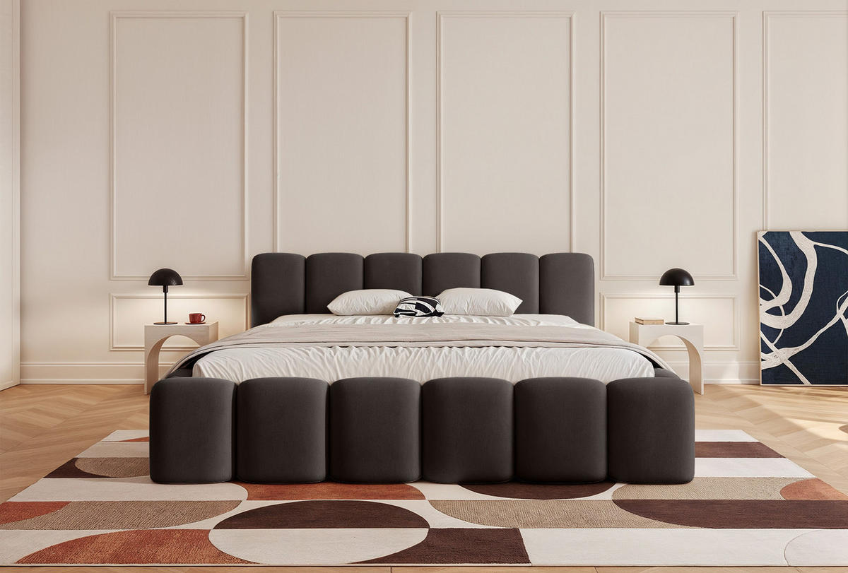 POLSTERBETT Limata 160x200 cm, Anthrazit - Anthrazit, Textil (160/200cm) - Fedve