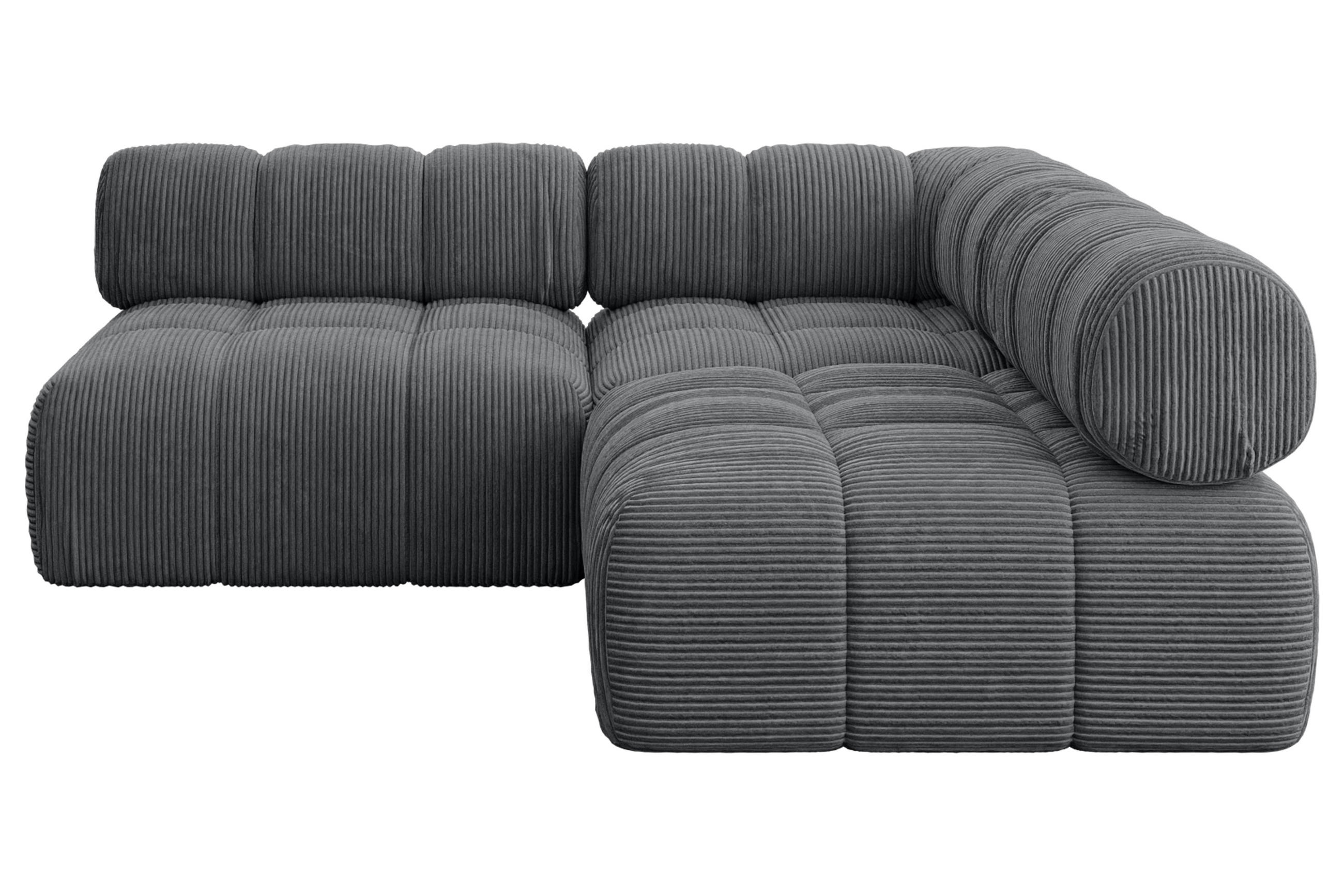 ECKSOFA modulares Sofa Samaro-L1 - 190x190x70 cm Dunkelgrau Cord - Dunkelgrau, Holzwerkstoff/Textil (190/190cm) - ALTDECOR