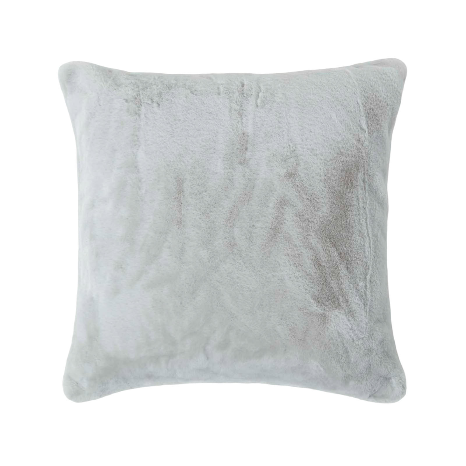 KISSENHÜLLE Kunstfell grau-rosé 46/46 cm - Hellgrau, Textil (46/46cm) - Homescapes