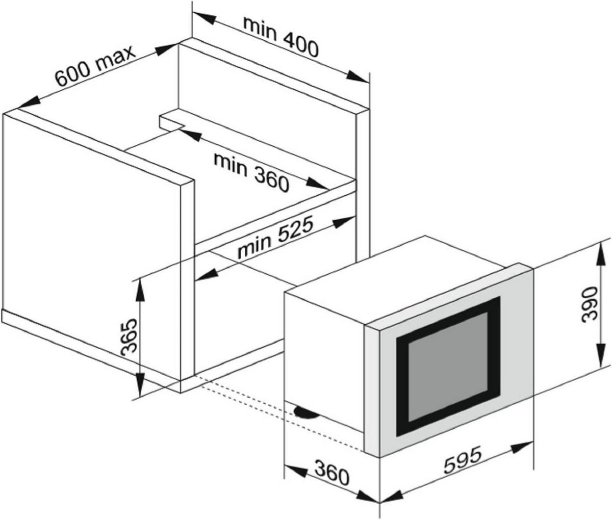 EINBAU Mikrowelle Kaiser EM 2520, 34,5 cm Hoch - Edelstahlfarben, Metall (59.5/34.5/39cm) - Kaiser Küchengeräte