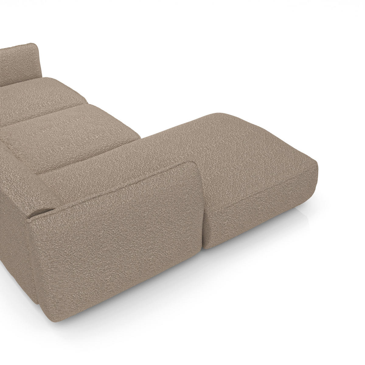 ECKSOFA LINKS Bouclé-Stoff Taupe 272cm - Taupe, Textil (165/272cm) - Sia Home