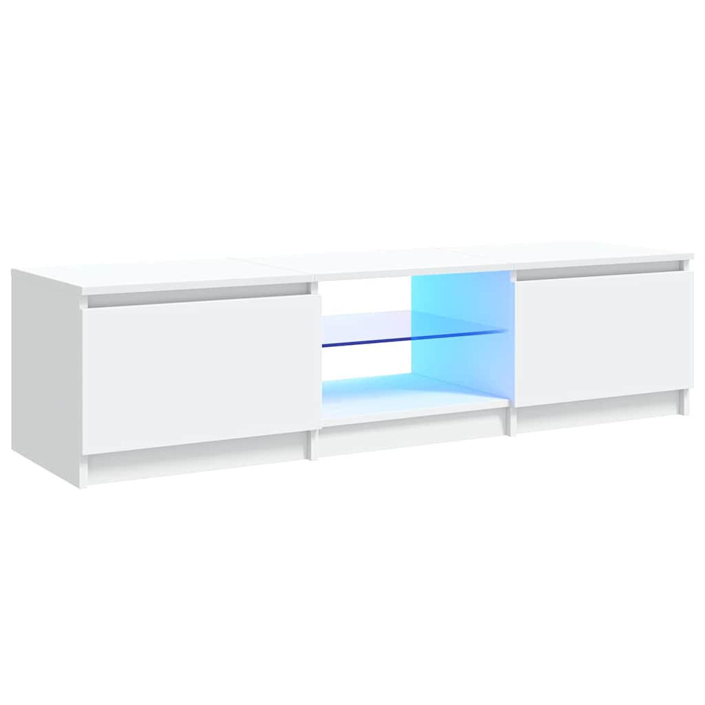 TV-SCHRANK Mit Led-Leuchten Weiss 140/40/36 Cm - Weiß, Holzwerkstoff (40/36/140cm) - vidaXL