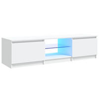 TV-SCHRANK Mit Led-Leuchten Weiss 140/40/36 Cm - Weiß, Holzwerkstoff (40/36/140cm) - vidaXL