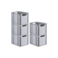 EUROBOX 5x NextGen Color 32x30x40 cm 30 Liter Griffe schwarz offen, Grau - Schwarz/Grau, Kunststoff (30/32/40cm) - PROREGAL